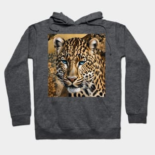 Leopard with Gold Texture Background Hoodie